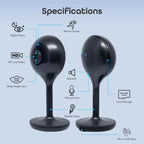 Look Indoor Home Security 1080P HD Video Surveillance Camera with Motion Detection, 2-Way Audio, Black