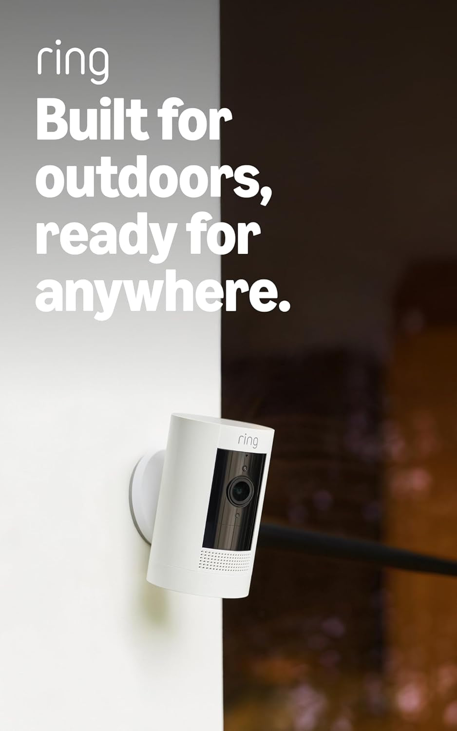 Outdoor Cam (Stick up Cam), Weather-Resistant Home or Business Security Camera, Outdoor Ready, Live View, Color Night Vision, Two-Way Talk, Motion Alerts, Works with Alexa, White