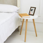 round Side Table, Small Accent Table Nightstand Modern End Table for Living Room Bedroom Office Small Spaces, 15.7''Dia X 19.69''H (White)