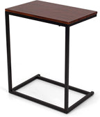 C Shaped End Table, Couch Sofa Side TV Tray for Coffee Snack Laptop, Vintage Bedside Table for Living Room, Bedroom