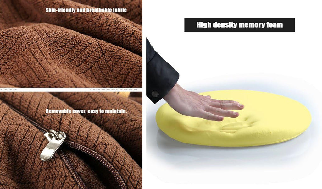 Memory Foam Seat Cushion Anti-Slip Soft round Stool Cushion Chair Pad 16 Inch Coffee