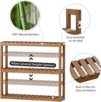 Bathroom Bamboo Shelf Organizer - 3 Tier Storage Shelf with Adjustable Wall Mounted Shelf Rack over Toilet, Use for Bathroom, Kitchen, Living Room (Walnut)