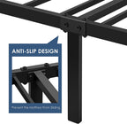 Yaheetech Queen Metal Platform Bed Frame with Rustic Wooden Headboard and Footboard, Mattress Foundation/No Box Spring Needed/12 Inch Underbed Storage/Slats Support/No Noise/Easy Assembly, Walnut