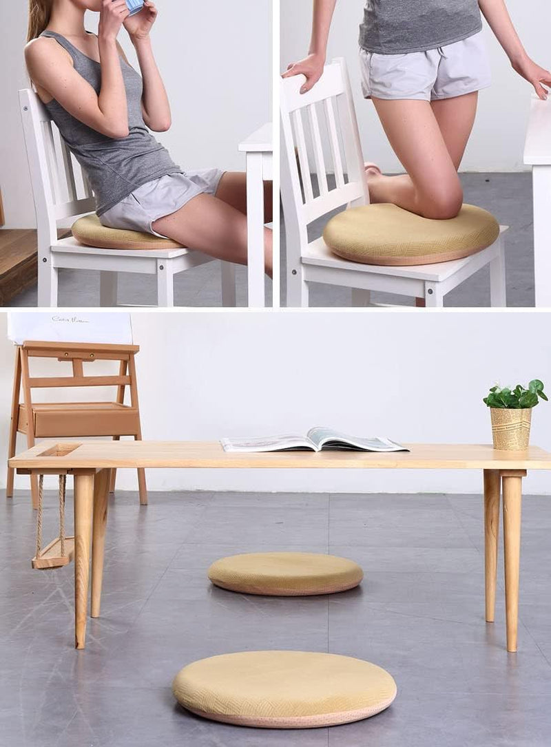 Memory Foam Seat Cushion Anti-Slip Soft round Stool Cushion Chair Pad 16 Inch Coffee
